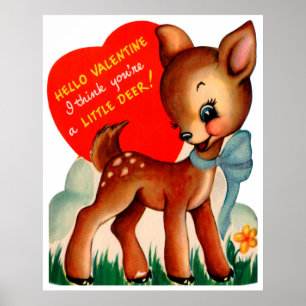Retro Vintages Rotwild FeiertagValentineplakat Poster