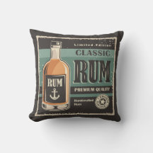 Retro Vintages Rum Throw Kissen