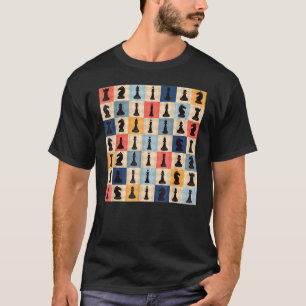 Retro Vintages Schachbrett Schachbrett Schach Stüc T-Shirt