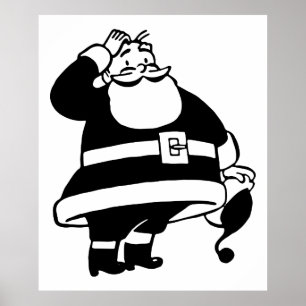 Retro Vintages schwarzes u. weißes Weihnachten Poster