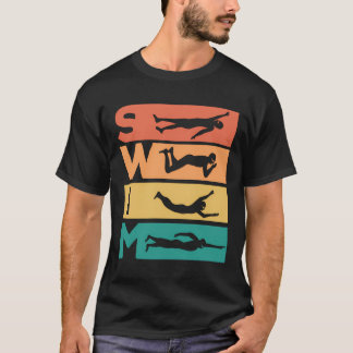 Retro Vintages Schwimmen Geschenk für Schwimmer T-Shirt