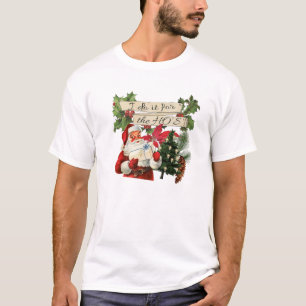 Retro Vintages Scrapbook Santa Clause I Do it For  T-Shirt