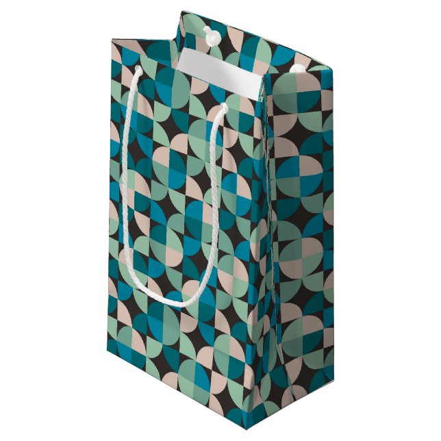 Retro Vintages Sechzigerjahre Muster Kleine Geschenktüte (Vorderseite Schrägansicht)