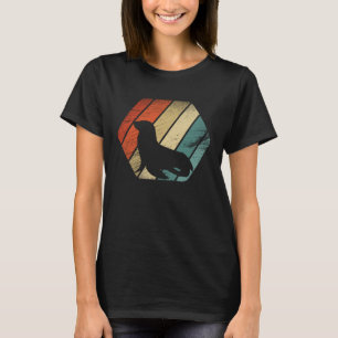 Retro Vintages Siegel und süße Tier T-Shirt