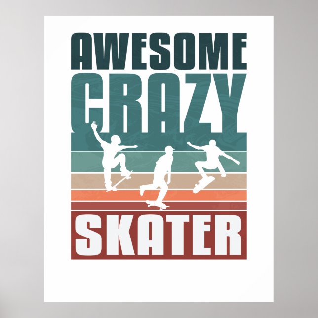 Retro-Vintages Skateboard Poster (Vorne)