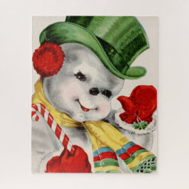 Retro Vintages Snowman Weihnachtsfestliches Puzzle