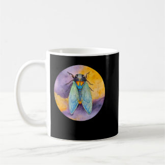 Retro Vintages Sunset Insekt farbenfrohe Cicada Kaffeetasse