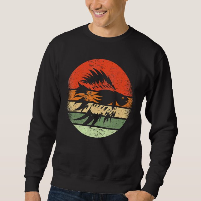 Retro Vintages Süßwasser Beta Aquarium für Fische Sweatshirt (Vorderseite)