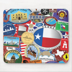 Retro Vintages Texas-Aufkleber-Muster Mousepad