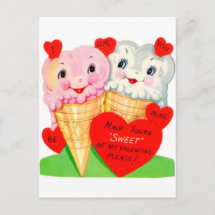 Retro Vintages Valentine Feiertagspostkarte