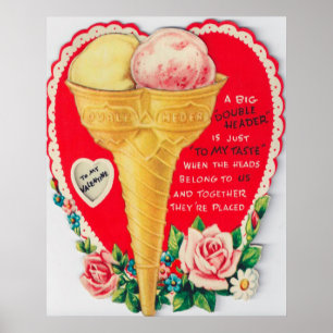 Retro Vintages ValentineEiscreme Valentineplakat Poster