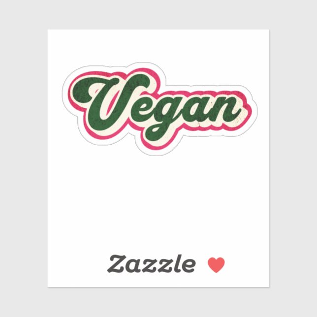 Retro-Vintages Veganes Logo Aufkleber (Blatt)