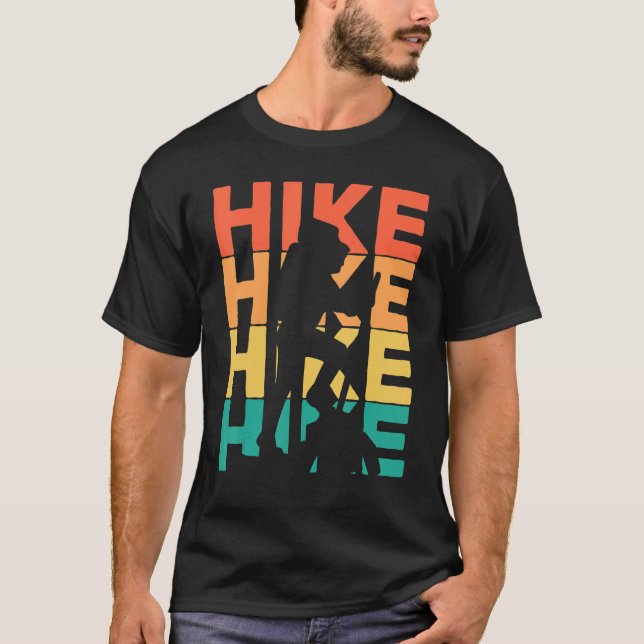 Retro Vintages Wandern für Wanderer & Bergsteiger T-Shirt (Vorderseite)