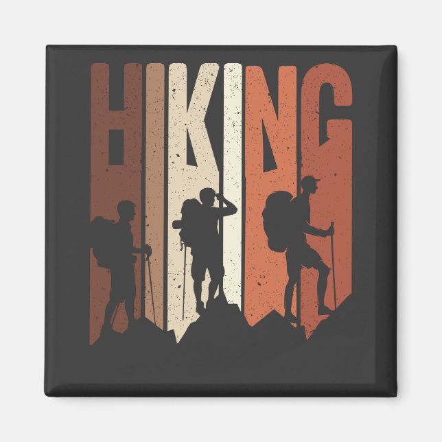 Retro Vintages Wandern Shirt Wandern Themenabenteu Magnet (Vorne)