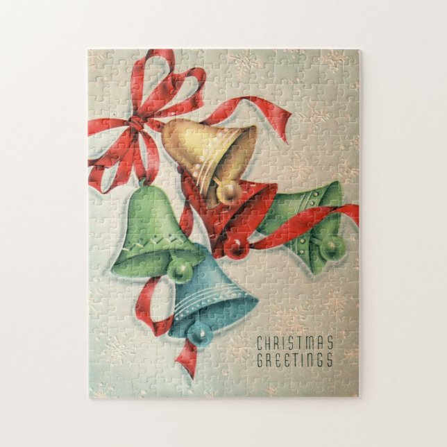 Retro Vintages Weihnachtsglocken Puzzle (Vertikal)