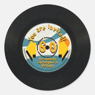 Retro Vinyl 60. Geburtstagspartei R Aufkleber