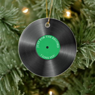 Retro Vinyl Album Vintag Record Weihnachten Keramik Ornament