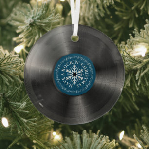 Retro Vinyl Album Vintag Record Weihnachten  Ornament Aus Glas