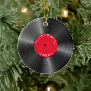 Retro-Vinyl-Album Vintage-Schallplatte Weihnachten Keramik Ornament