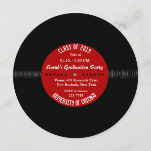 Retro-Vinyl-Datensatz  Moderner Chic Abschluss Ein Einladung