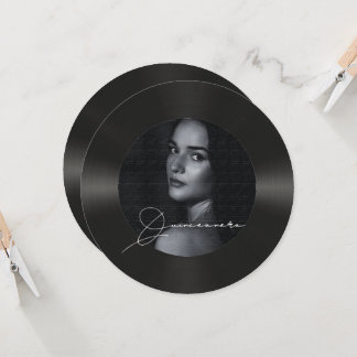 Retro-Vinyl-Foto Quinceanera Einladung