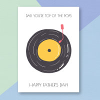 Retro Vinyl Funny Vatertag Card