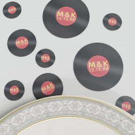 Retro Vinyl LP Rock und Roll Table Confetti Konfetti