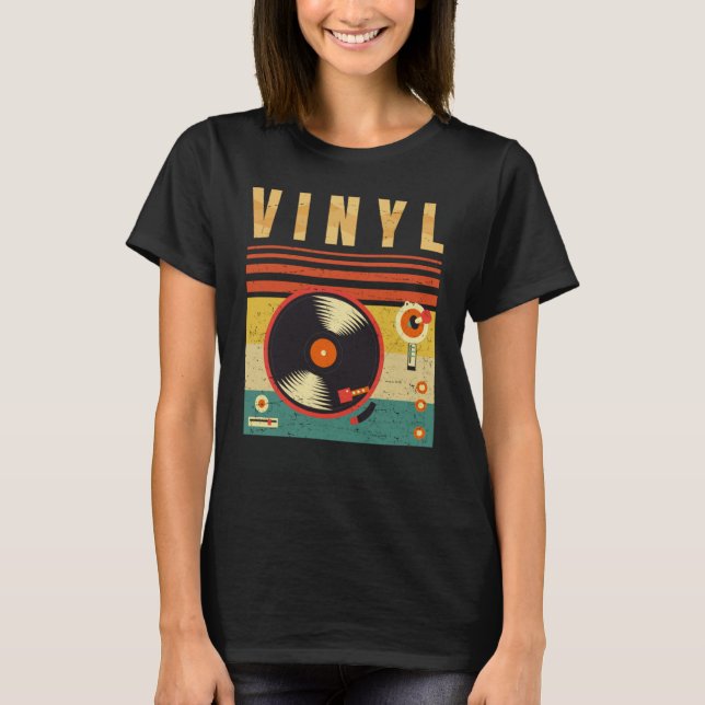 Retro Vinyl Music Addict Diggin Vinyl Crate T-Shirt (Vorderseite)