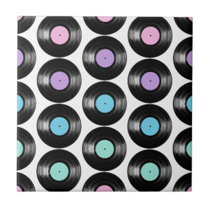 Retro Vinyl Platten Farbiges Muster Design Fliese
