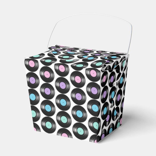 Retro Vinyl Platten Farbiges Muster Design Geschenkschachtel (Vorderseite)