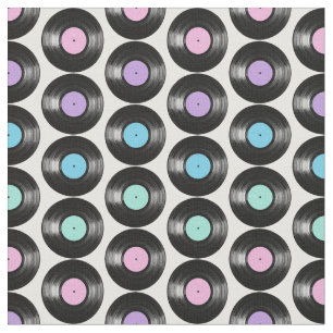 Retro Vinyl Platten Farbiges Muster Design Stoff