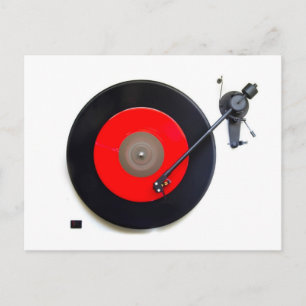 Retro-Vinyl-Plattenspieler-Postkarte Postkarte