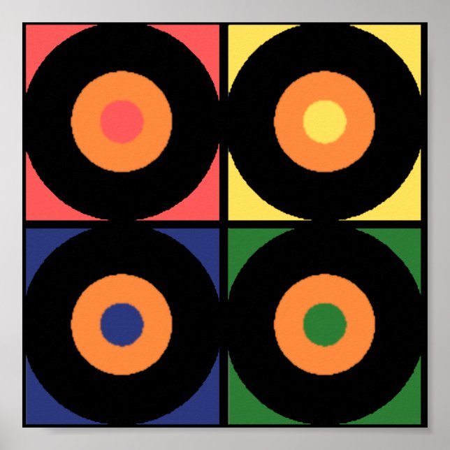 Retro Vinyl Pop Print Poster (Vorne)