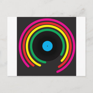 Retro Vinyl Postkarte
