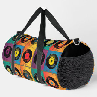 Retro Vinyl Record Album 60er 70er Duffle Bag