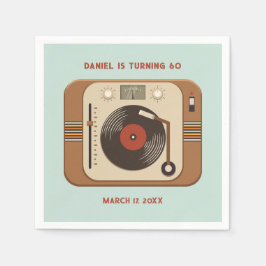Retro Vinyl Record Birthday Napkins Serviette