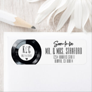 Retro Vinyl Record Black and White Music Wedding
