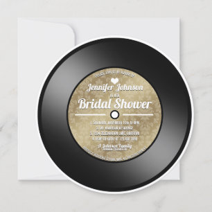Retro Vinyl Record Bridal Dusche Einladung