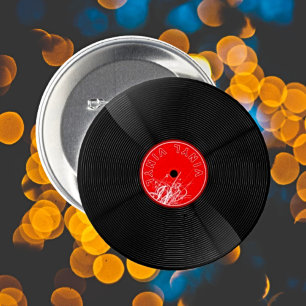 Retro Vinyl Record Button - Cool realistisches Des