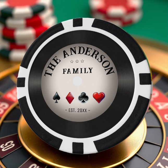 Retro Vinyl Record Casino Family Wedding Pokerchips (Von Creator hochgeladen)