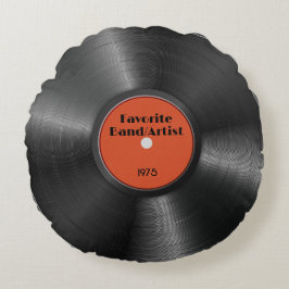 Retro Vinyl Record Custom Favorite Band Musiker Rundes Kissen