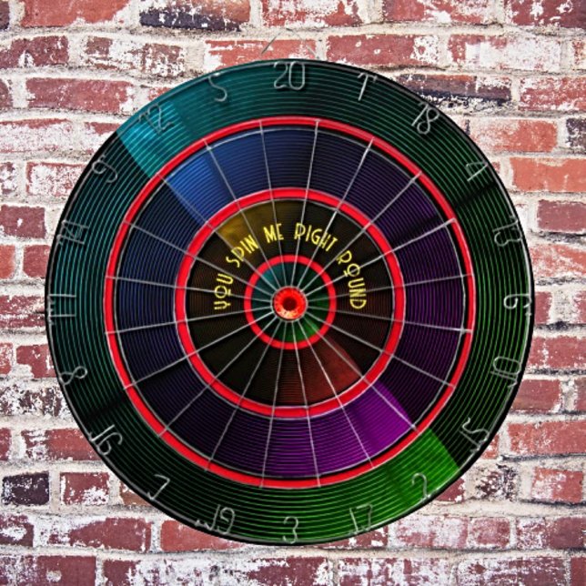 Retro Vinyl Record Dart Board Spin in Nostalgie Dartscheibe (Von Creator hochgeladen)