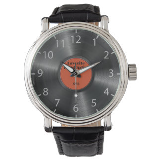 Retro Vinyl Record Favorite Band Musician Music Armbanduhr