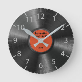 Retro Vinyl Record Favorite Band Musician Music Runde Wanduhr