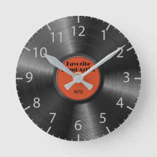 Retro Vinyl Record Favorite Band Musician Music Runde Wanduhr