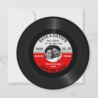 Retro Vinyl Record Foto Save the Date Vorlage