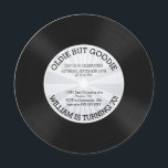 Retro Vinyl Record Geburtstagspartei Einladung<br><div class="desc">Vintage Vinyl-Platte Geburtstagsfeier Einladung mit einem Retro-grauen Sternexplosion Streifen Muster Set auf einem niedlichen Rundkreis die Geburtstagseinladung. Perfekt für jeden erwachsenen Geburtstag,  30. Geburtstag Party,  40. Geburtstag Party,  50. Geburtstagsparty,  60. Geburtstagsparty.</div>