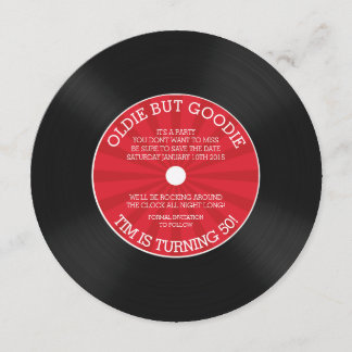 Retro Vinyl Record Geburtstagspartei Einladung