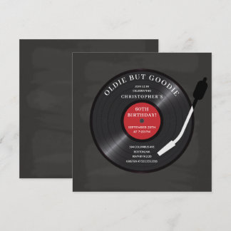 Retro Vinyl Record Geburtstagsparty Einladung