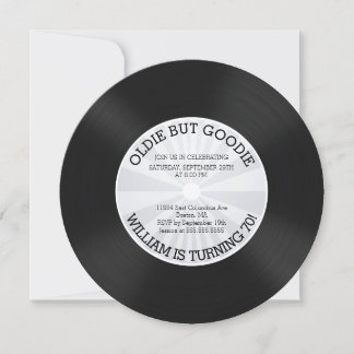 Retro Vinyl Record Geburtstagsparty Einladung